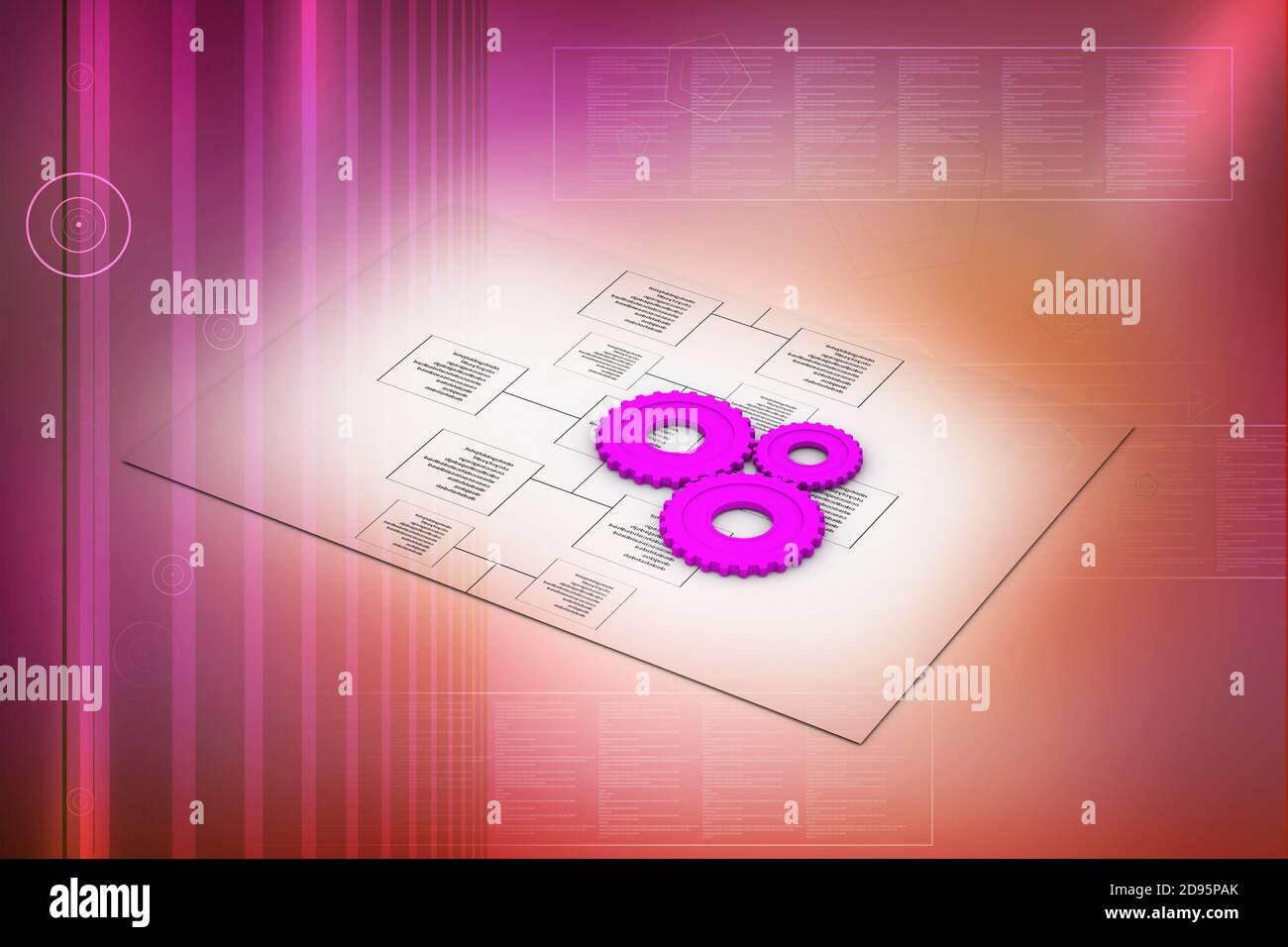 Organigramme et pignons Banque D'Images