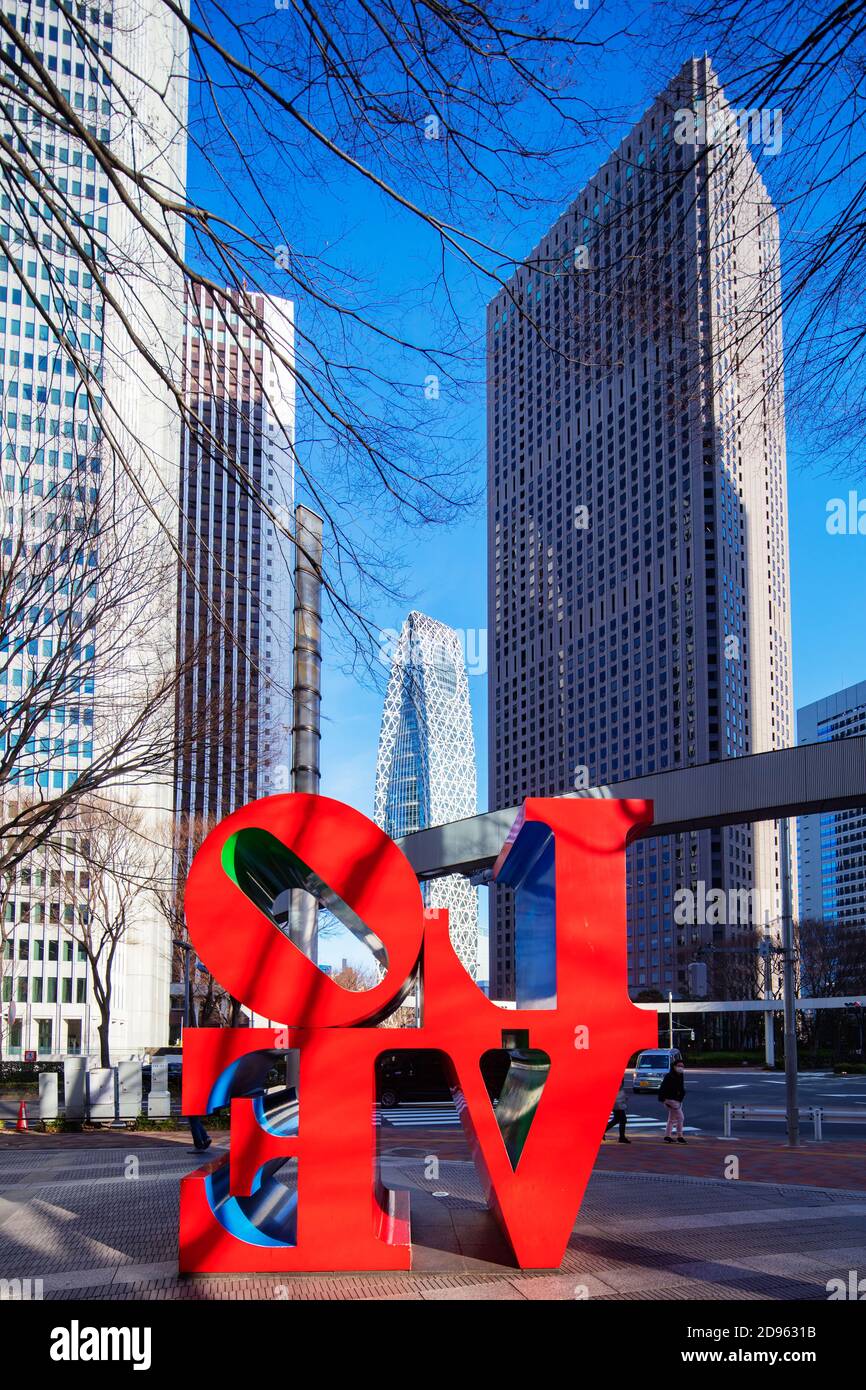 Asie, Japon, Tokyo, Shinjuku, sculpture d'amour Banque D'Images