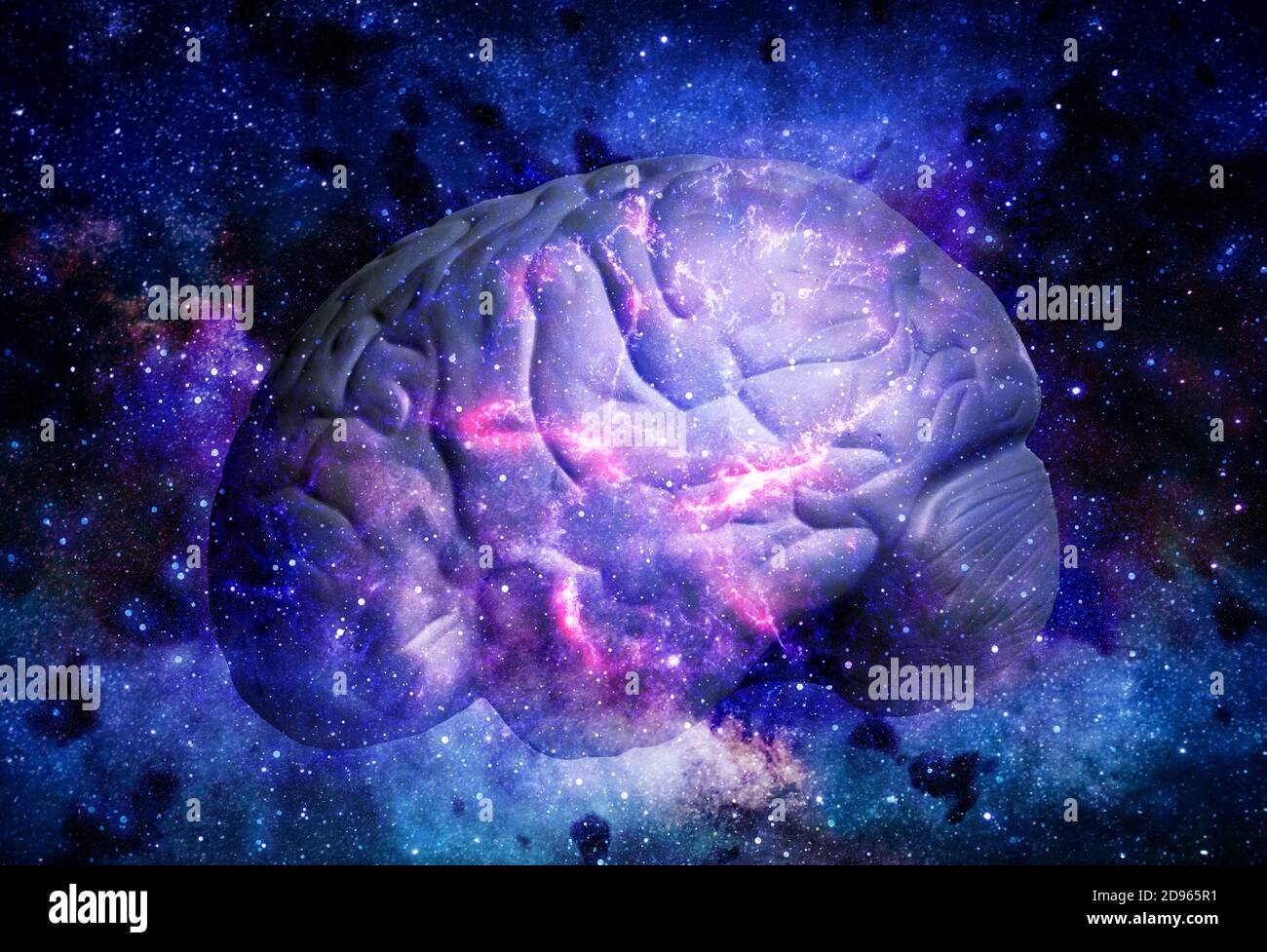 Neuroamélioration du concept du cerveau humain Banque D'Images