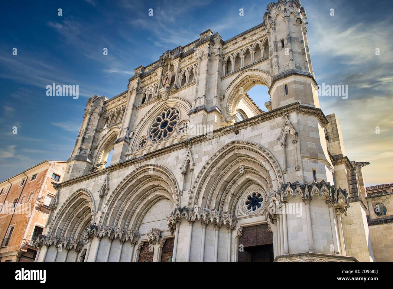 La belle cathédrale gothique de Cuenca, Espagne Banque D'Images