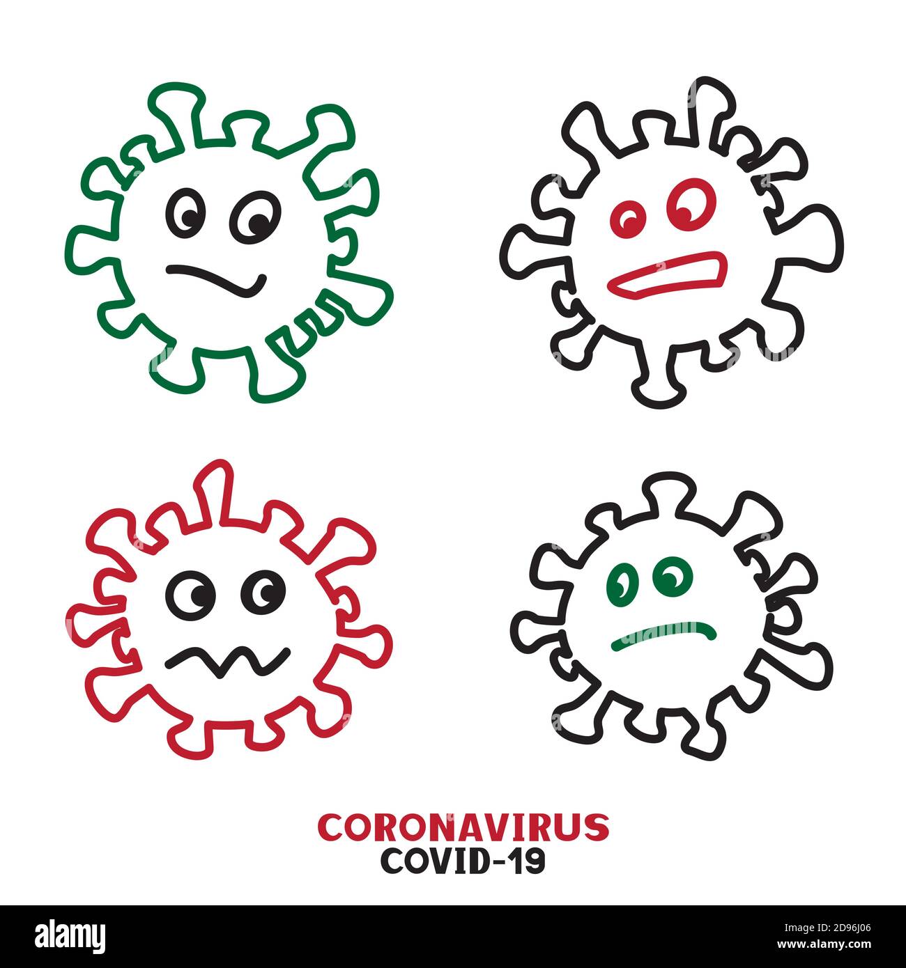 motif de dessin animé coronavirus covid-19 Illustration de Vecteur