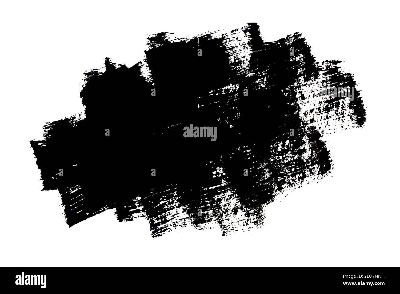 Traits de pinceau expressifs noirs isolés sur fond blanc. Espace pour votre propre texte Banque D'Images