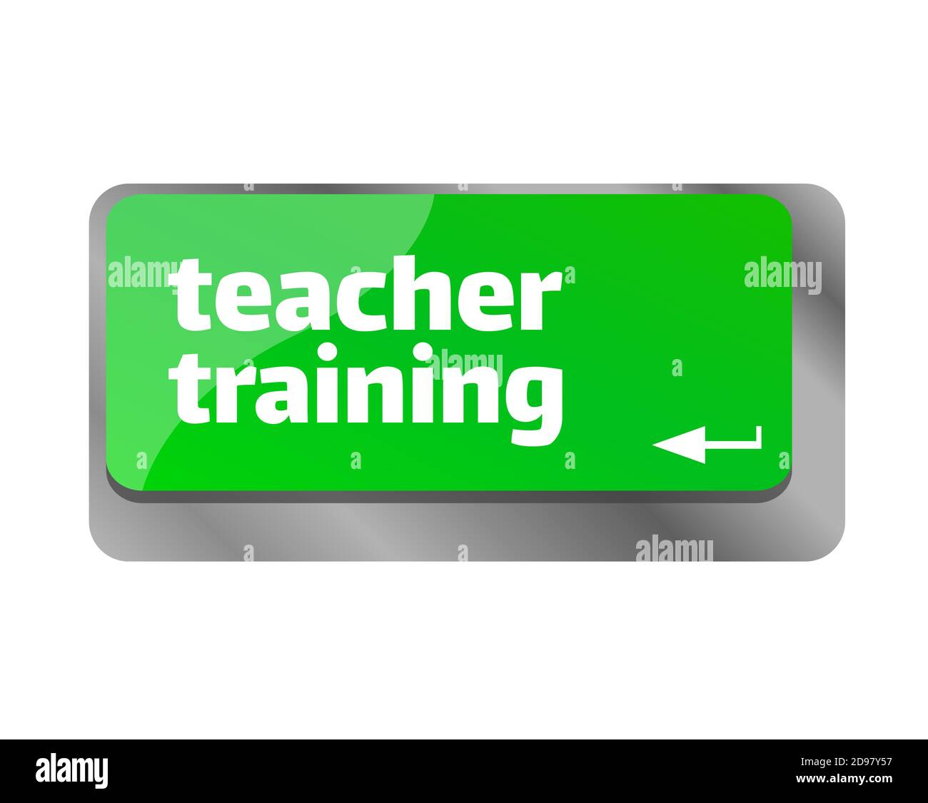 Formation des enseignants . Gros plan sur le clavier, entrez la touche ordinateur. Banque D'Images