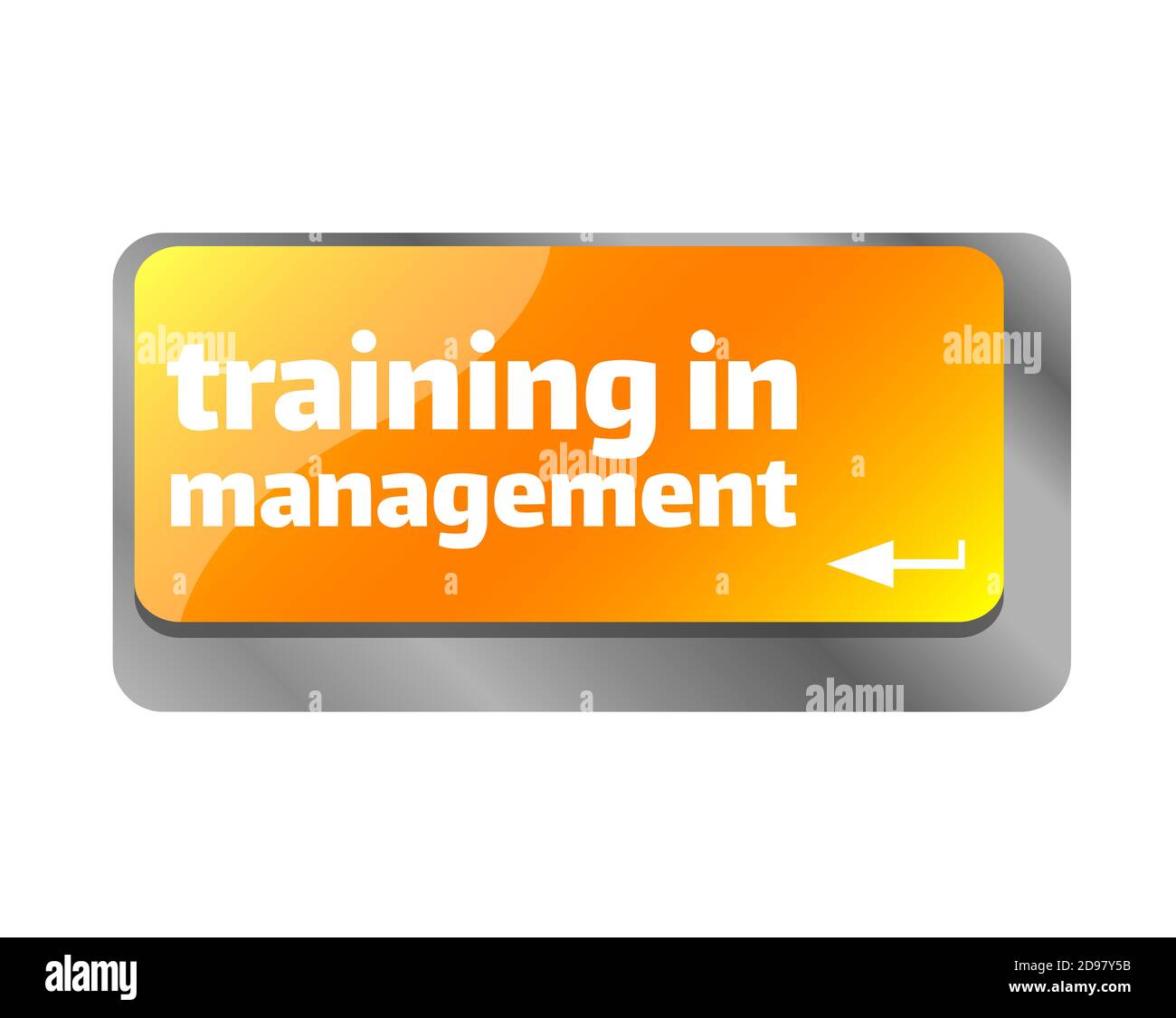 Formation en gestion . Gros plan sur le clavier, entrez la touche ordinateur. Banque D'Images