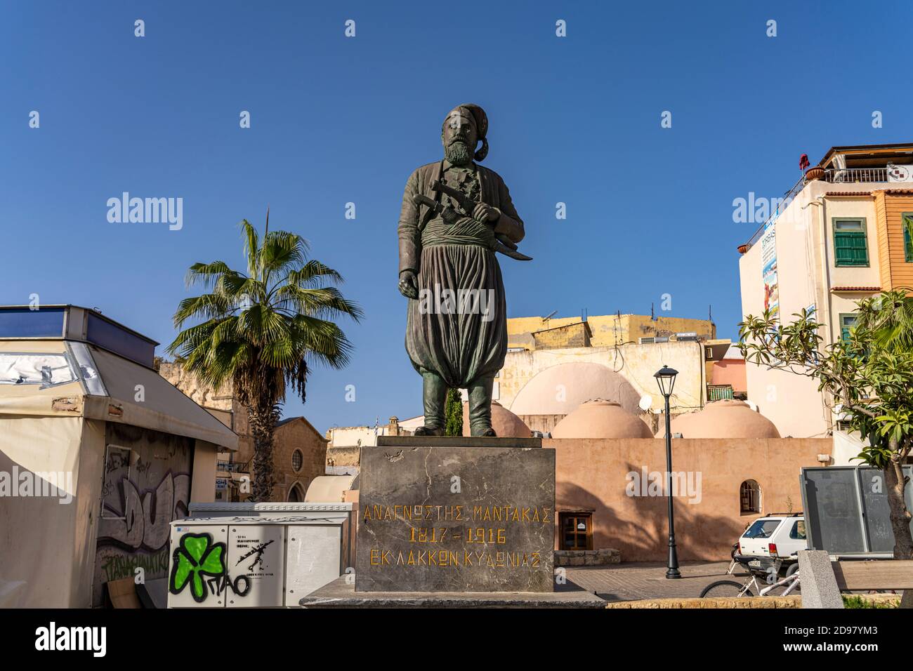 Statue de von Anagonostis Mantakas Chania, Kreta, Griechenland, Europa | Statue d'Anagonostis Mantakas, Chania, Crète, Grèce, Europe Banque D'Images