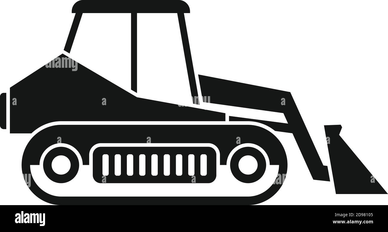 Icône de bulldozer de chargeuse, style simple Illustration de Vecteur