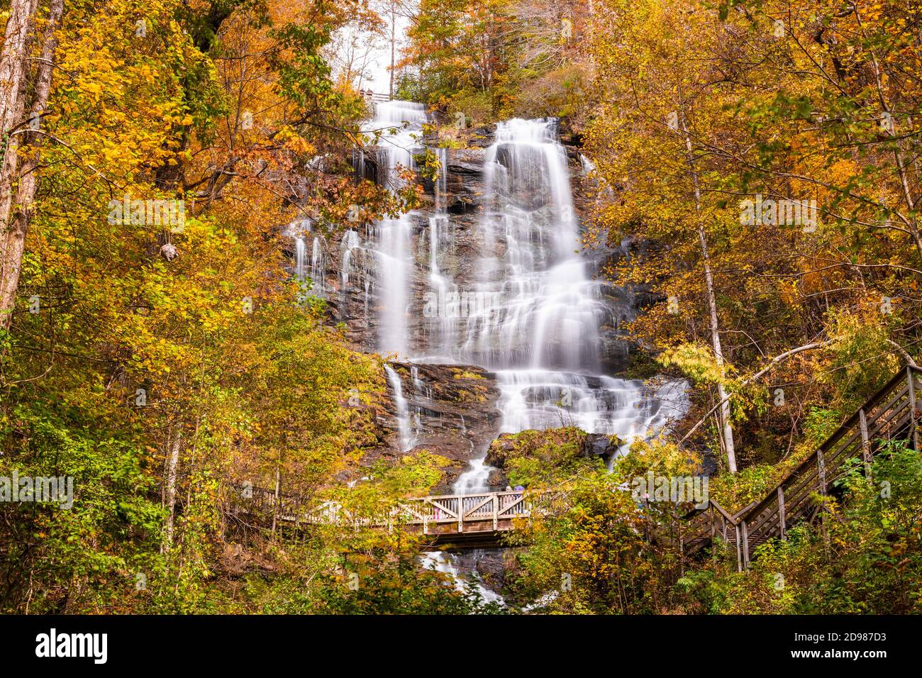 Amicalola Falls, Géorgie, États-Unis en automne. Banque D'Images