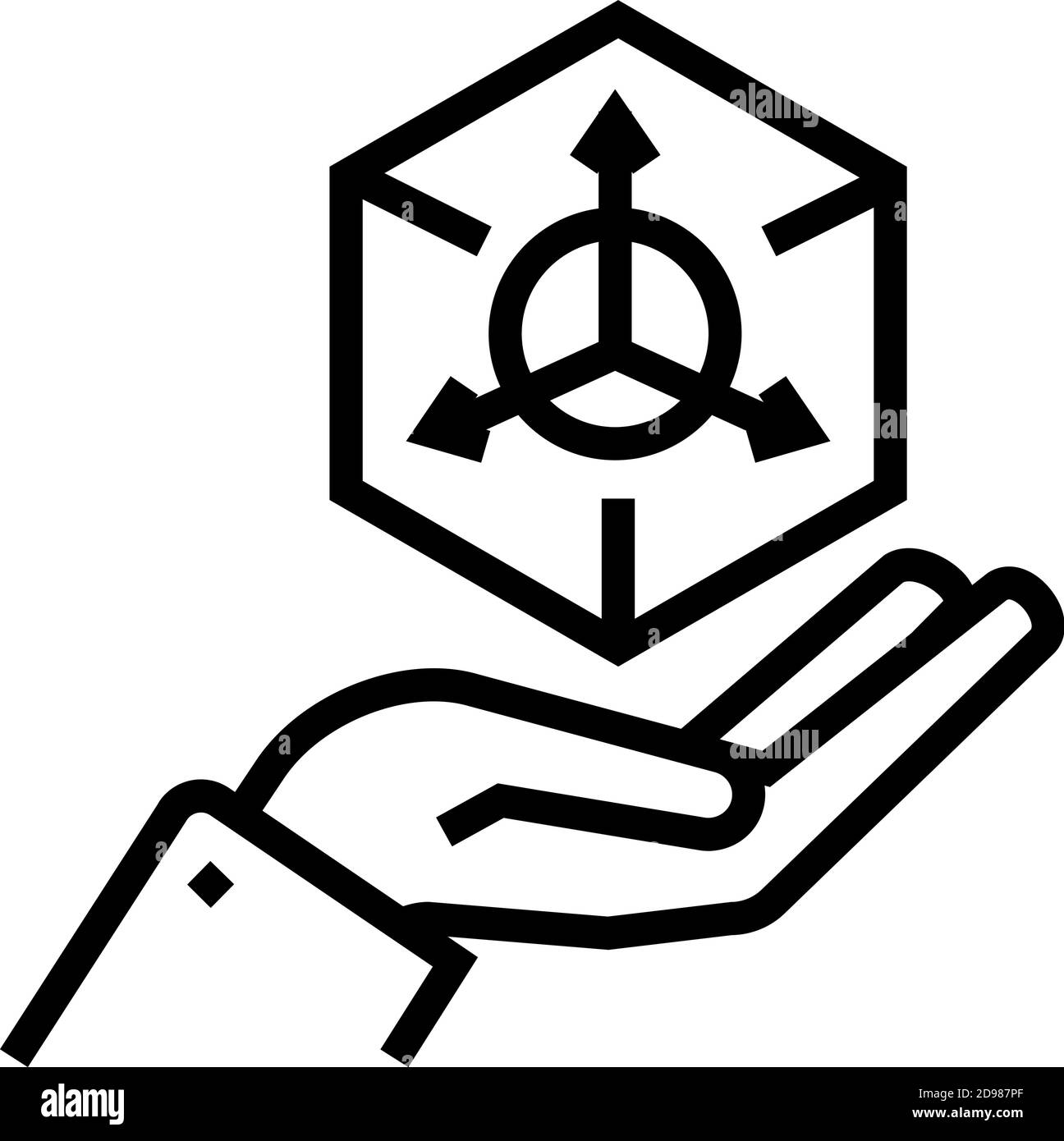 icône de ligne de modélisation 3d symbole d'illustration vectorielle ...