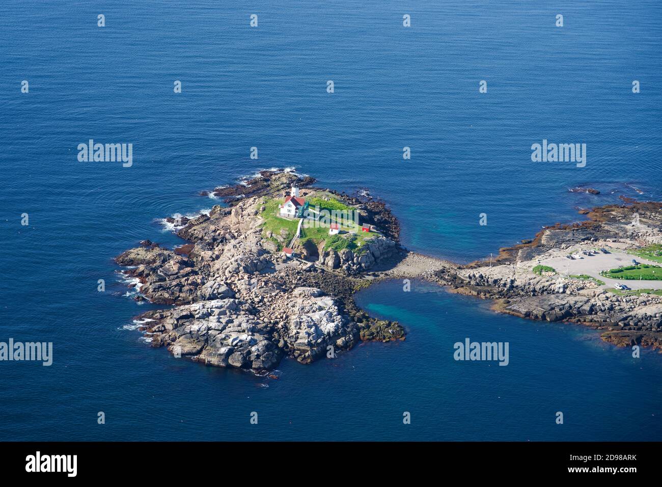 Phare de Cape Neddick d'en haut Banque D'Images