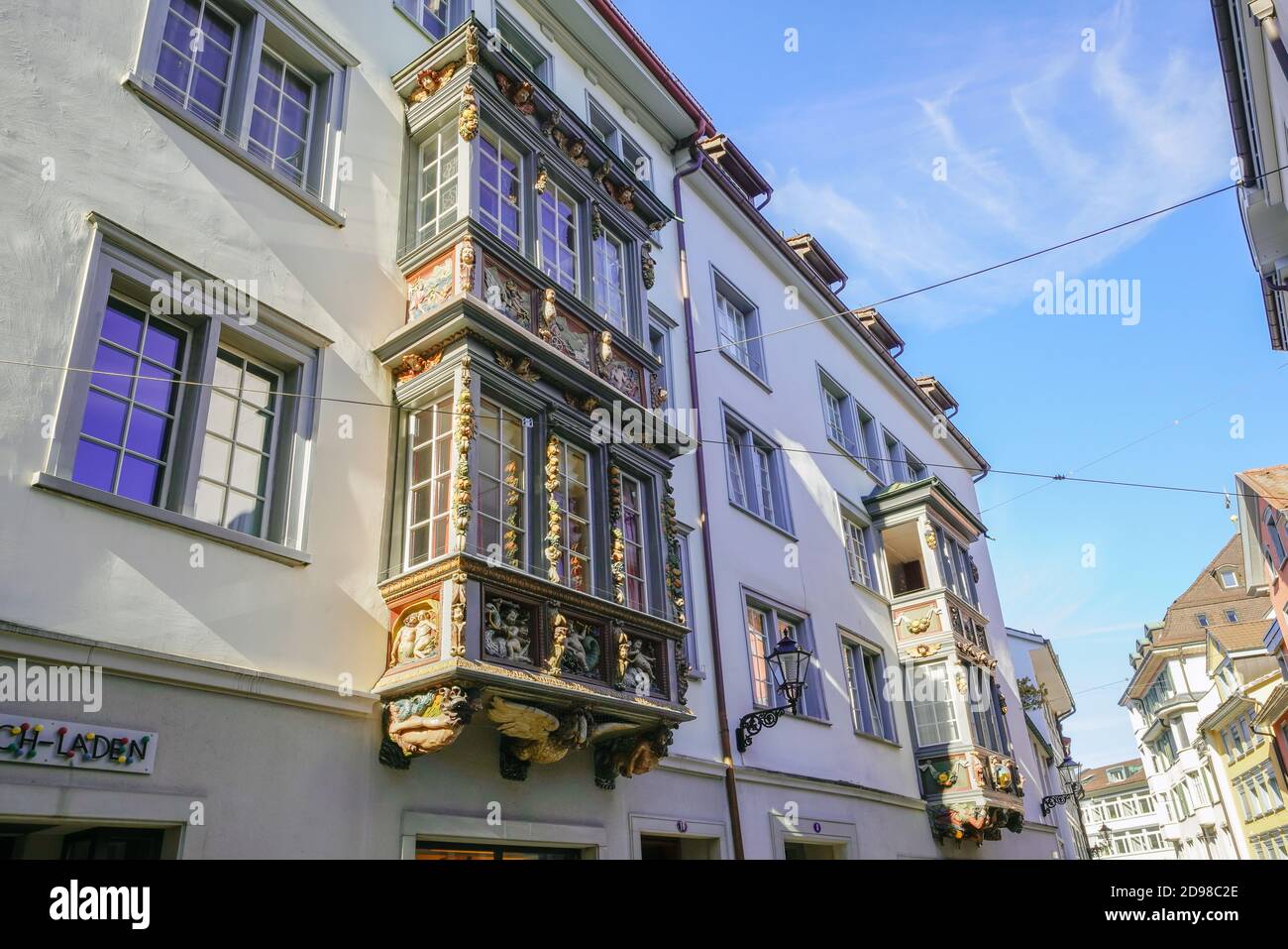 La vieille ville de Saint-Gall est célèbre pour ses magnifiques fenêtres orienilles. Canton Saint-Gall, Suisse. Banque D'Images