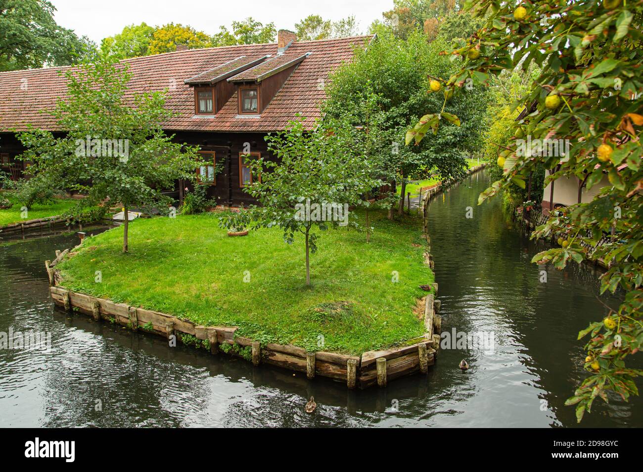 Lehde, Lübbenau, voie navigable, Biospherereserve, Forêt Spree, Laussitz, Niederlausitz, Brandebourg, Allemagne, Allemagne de l'est, Europe, Banque D'Images