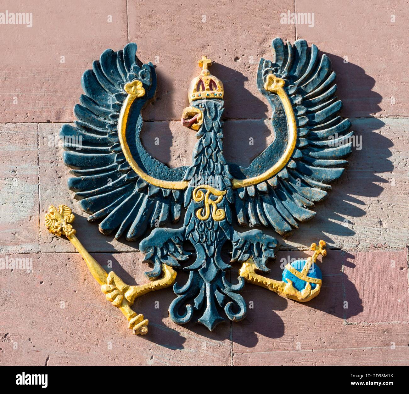 L'aigle prussien armoiries sur la forteresse Ehrenbreitstein. Coblence, Rhénanie-Palatinat, Allemagne, Europe. Banque D'Images