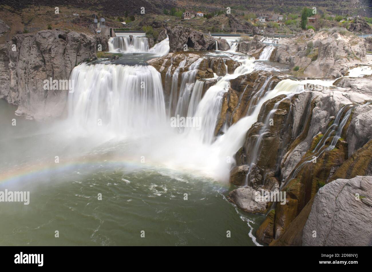 Chutes de la rivière Lewis en automne, Washington-États-Unis Banque D'Images