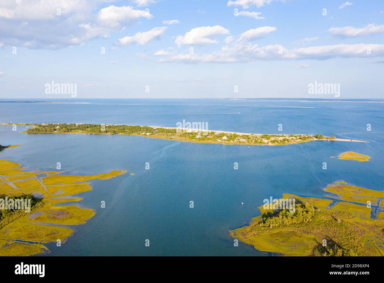 Vue aérienne de Girard Drive et des environs, East Hampton, NY Banque D'Images