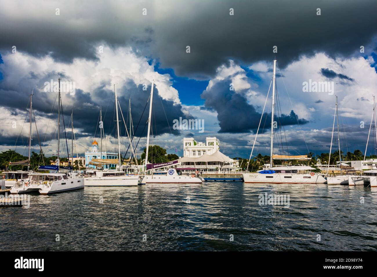 Cienfuegos Yachting Club et marina. Cienfuegos, Cuba, Amérique latine et Caraïbes Banque D'Images