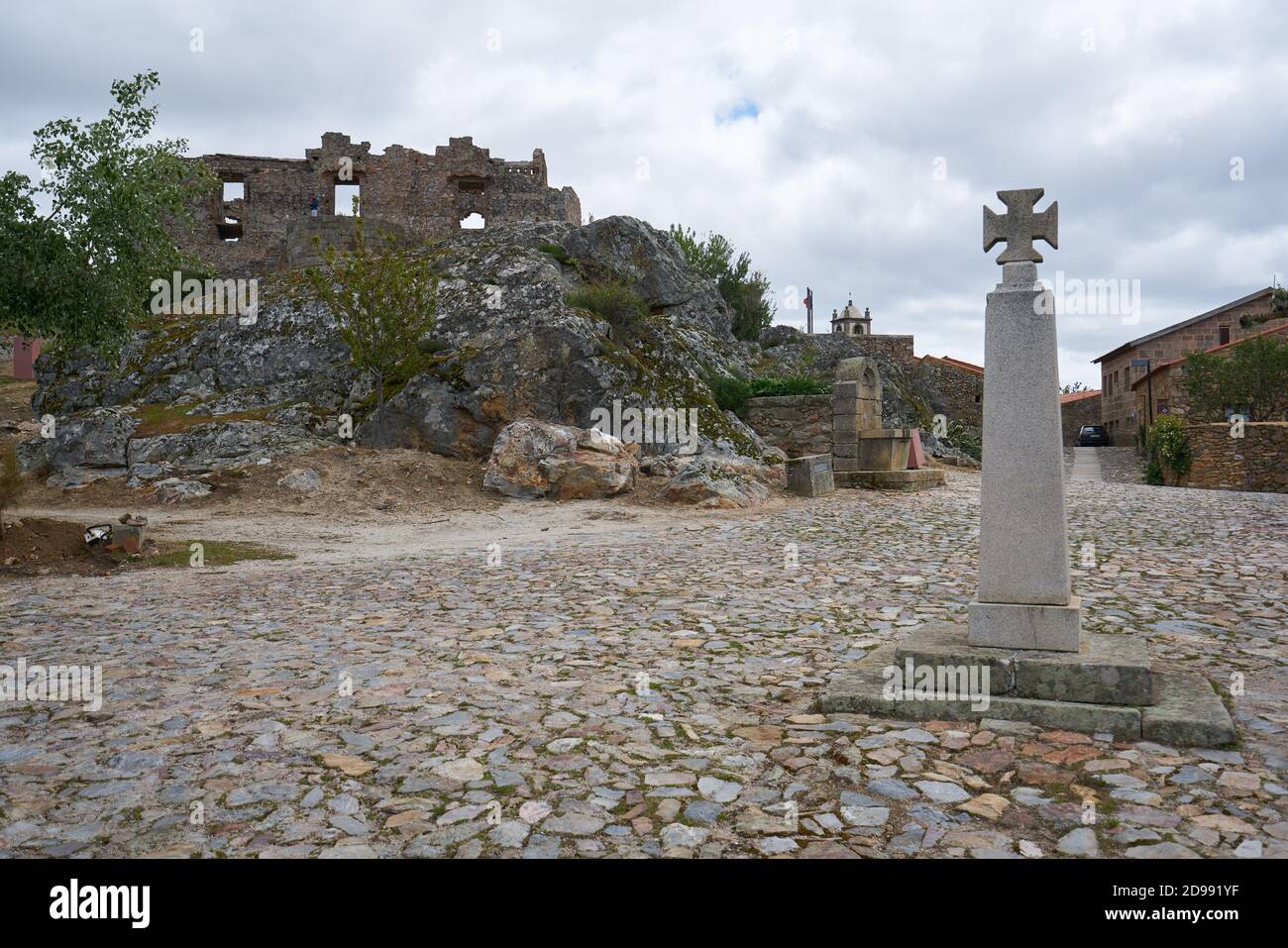 Château de Castelo Rodrigo bâtiments typiques, au Portugal Banque D'Images