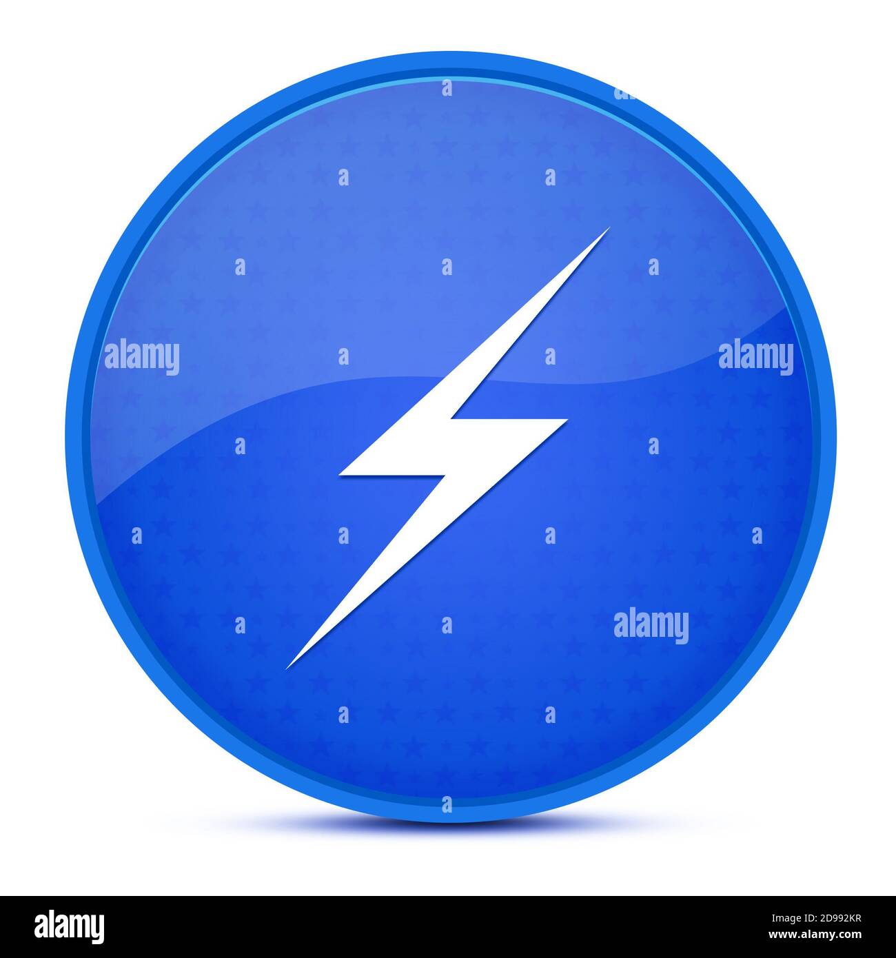 Illustration abstraite de bouton rond bleu brillant et esthétique Banque D'Images