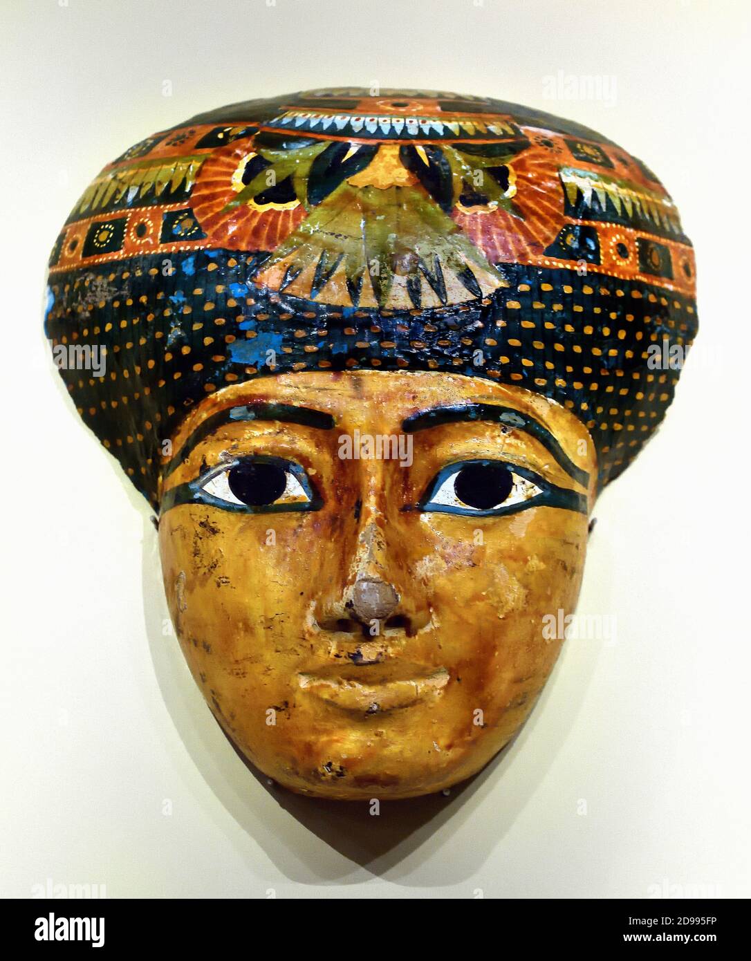 Masque 21st Dynasty 1076-994 BC ( bois polychrome ), Egypte, Egyptien. Banque D'Images