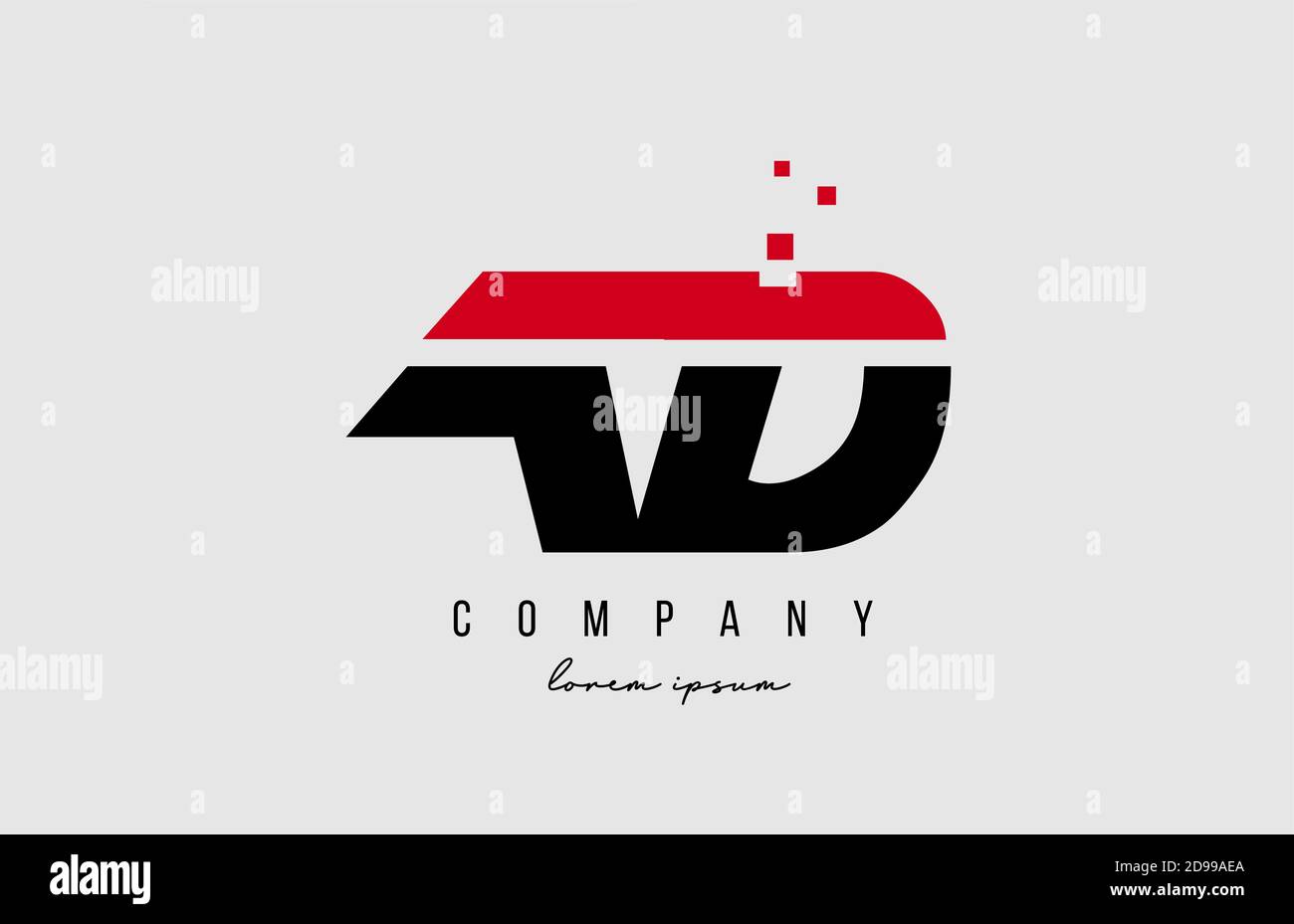 ajoutez une combinaison de lettres et de logos rouges et noirs. Design d'icône créatif pour les entreprises et les entreprises Illustration de Vecteur