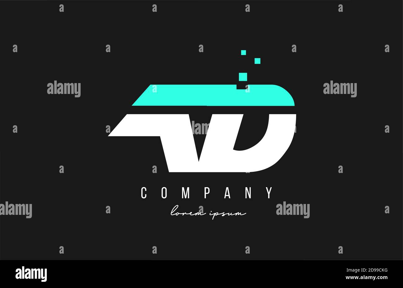 ajoutez une combinaison de lettres et de logos en bleu et blanc. Design d'icône créatif pour les entreprises Illustration de Vecteur