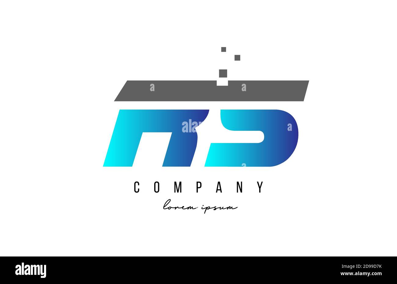Combinaison de lettres de l'alphabet RS R S de couleur bleue et grise. Design d'icône créatif pour les entreprises Illustration de Vecteur