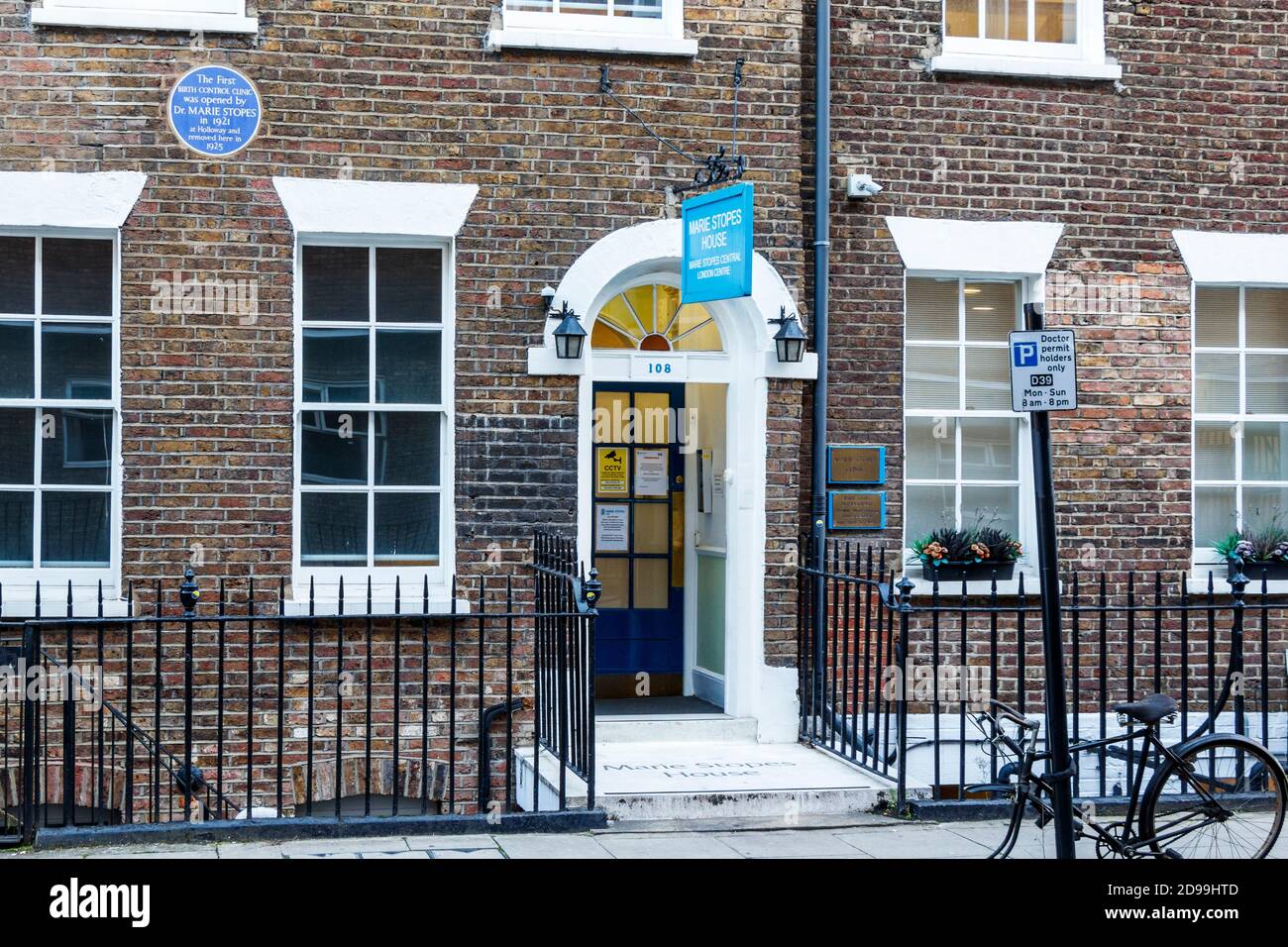 La maison Marie Stopes à Whitfield Street à Fitzrovia, Londres, Royaume-Uni, la première clinique de contrôle des naissances à être mise en place en Grande-Bretagne Banque D'Images