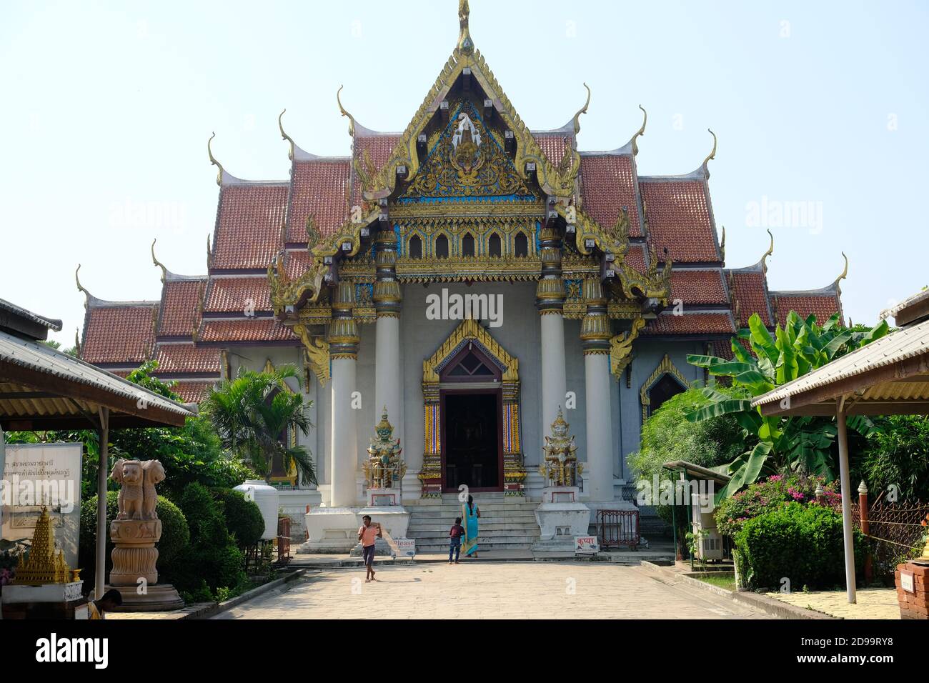 Inde Bodh Gaya - Temple Wat Thai Buddhabhumi Bâtiment principal Banque D'Images