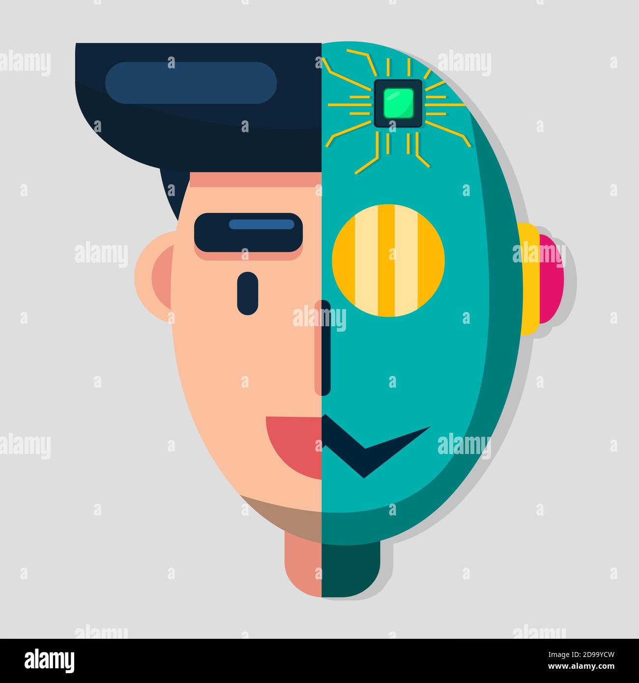 illustration vectorielle du symbole de concept de robot humain Illustration de Vecteur