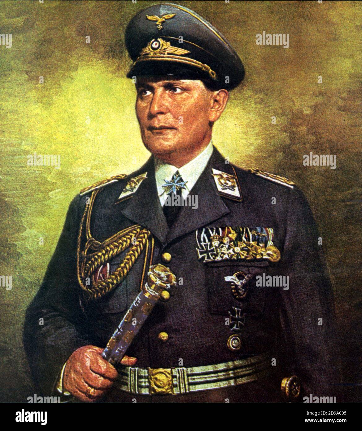 Le champ allemand Marchanl HERMANN GOERING ( 1893 - 1946 ) , Comandant de Luftwaffe - NAZI - NAZISME - NAZIST - NAZISTA - NAZISMO - Seconde Guerre mondiale - seconda guerra mondiale - portrait - ritratto - divisa militare - uniforme militaire - medaglie - médailles - aviazione - aviation - Hitler --- Archivio GBB Banque D'Images
