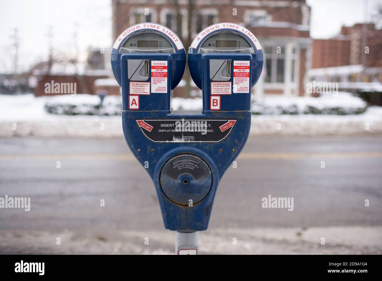 Compteur de stationnement à Detroit Banque D'Images