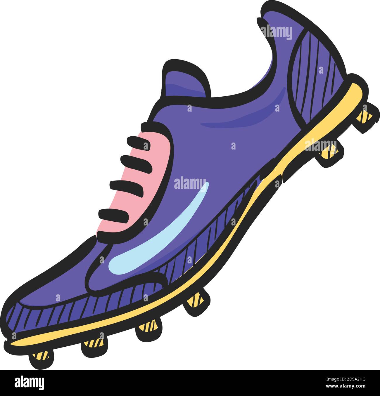 Icône de la chaussure de football dans le dessin en couleur. Protection des  pieds de football de sport Image Vectorielle Stock - Alamy