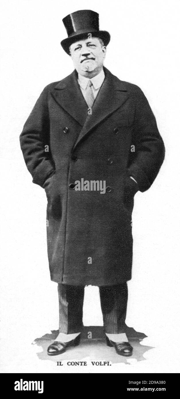 1928 : le comte italien GIUSEPPE VOLPI di MISURATA ( 1877 - 1947 ) , Chef de la dette commerciale avec l'Italie et les Etats-Unis - nobiltà italiana - noblesse - ritratto - portrait - barbe - barba - cappello a cilindro - top chapeau - collier - colletto - cravate - cravatta - conte - FASCISMO - FASCISTA - FASCISTE - FASCISME - INDUSTRIEL - POLITHO - POLITICA - POLITIQUE - POLITICIEN --- ARCHIVIO GBB Banque D'Images