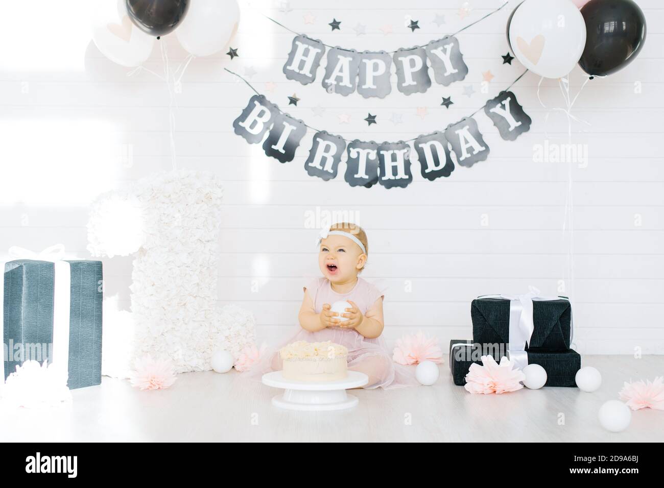 Anniversaire Fille 1 An Assis Dans La Zone Photo Pres Du Gateau D Anniversaire Photo Stock Alamy Anniversaire Fille 1 An Assis Dans La Zone Photo Pres Du Gateau D Anniversaire Photo Stock Alamy