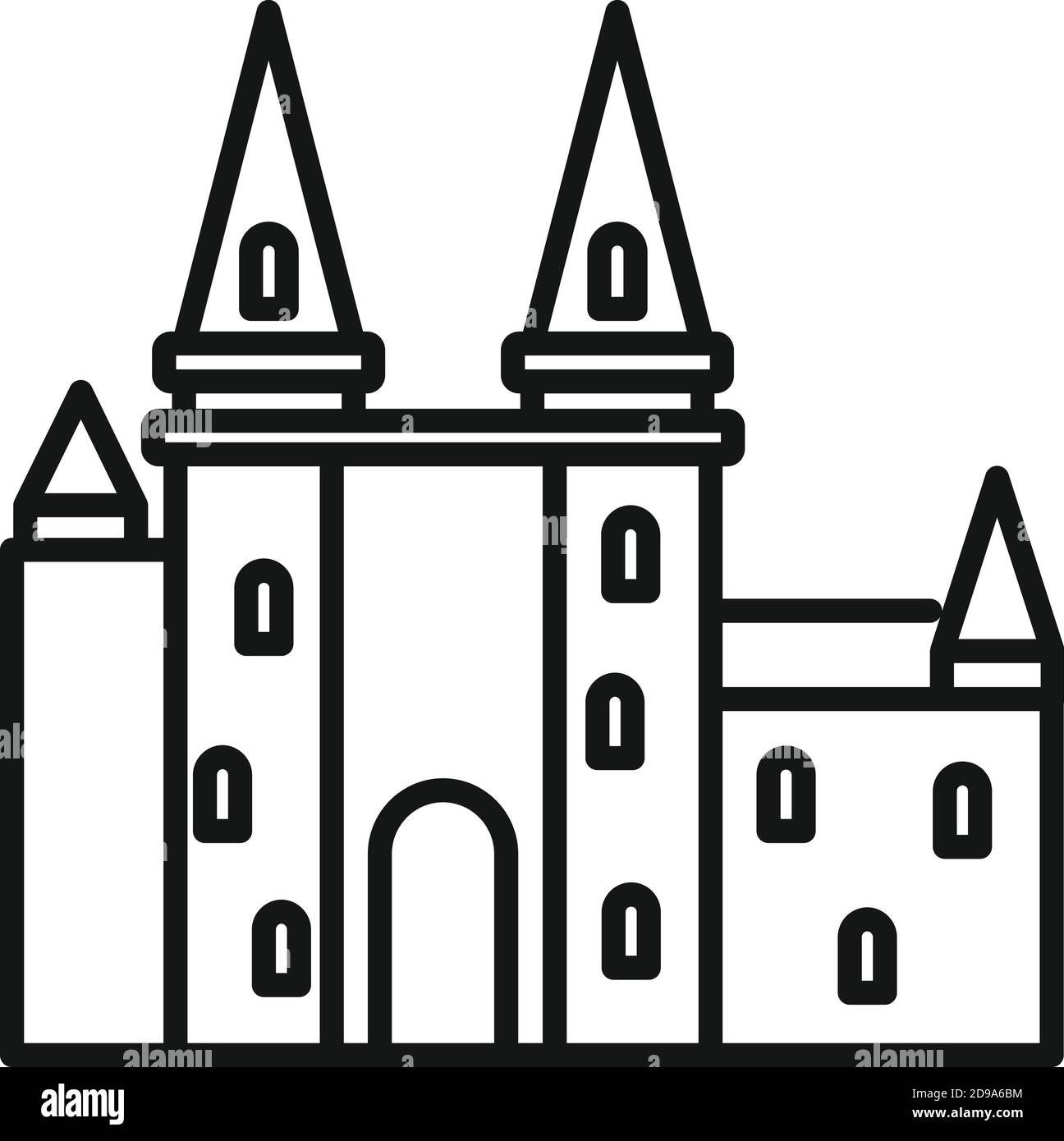 Icône du château de France, style contour Illustration de Vecteur