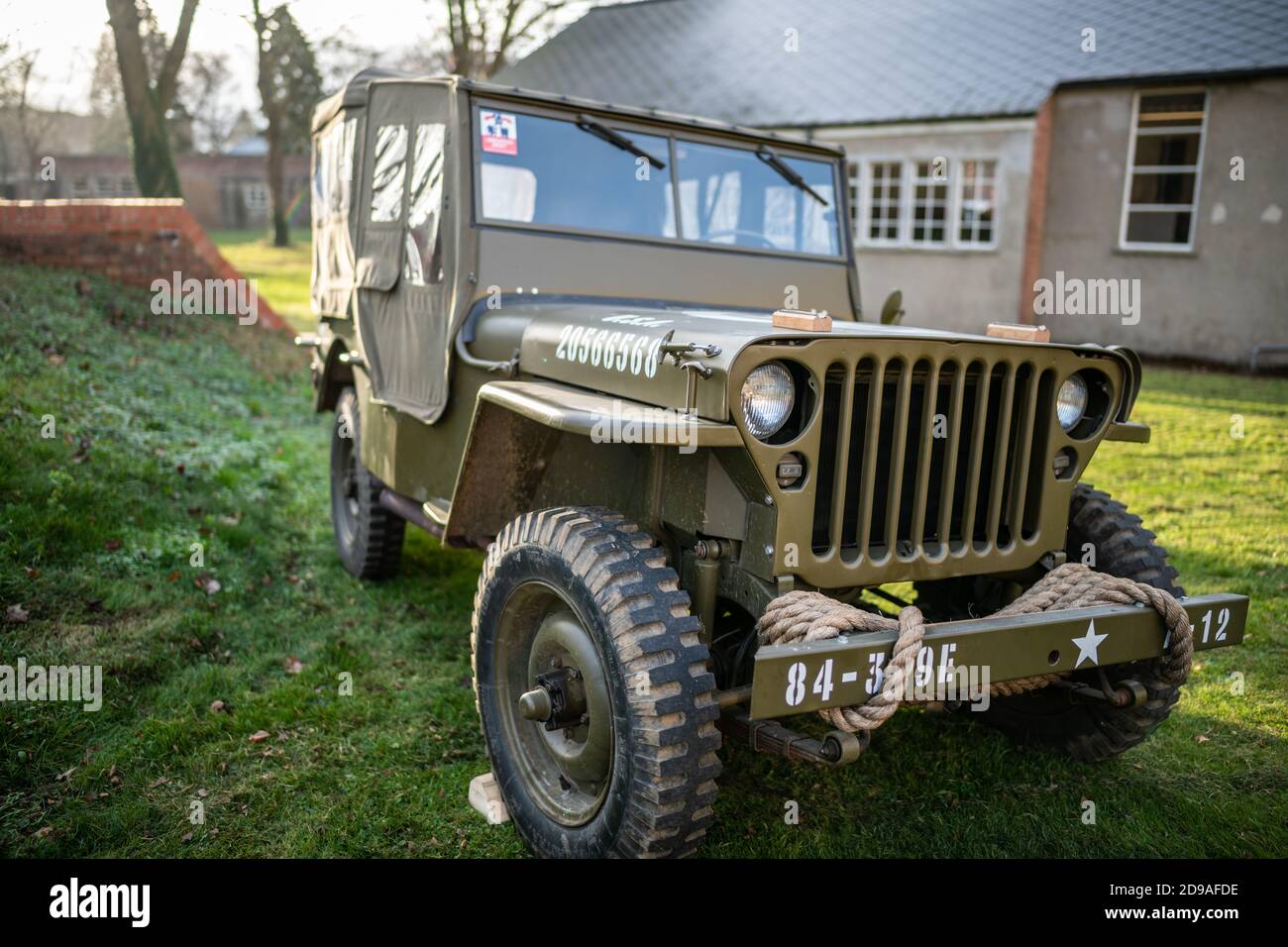 Jeep WW2 au Bicester Heritage Sunday Scramble Banque D'Images