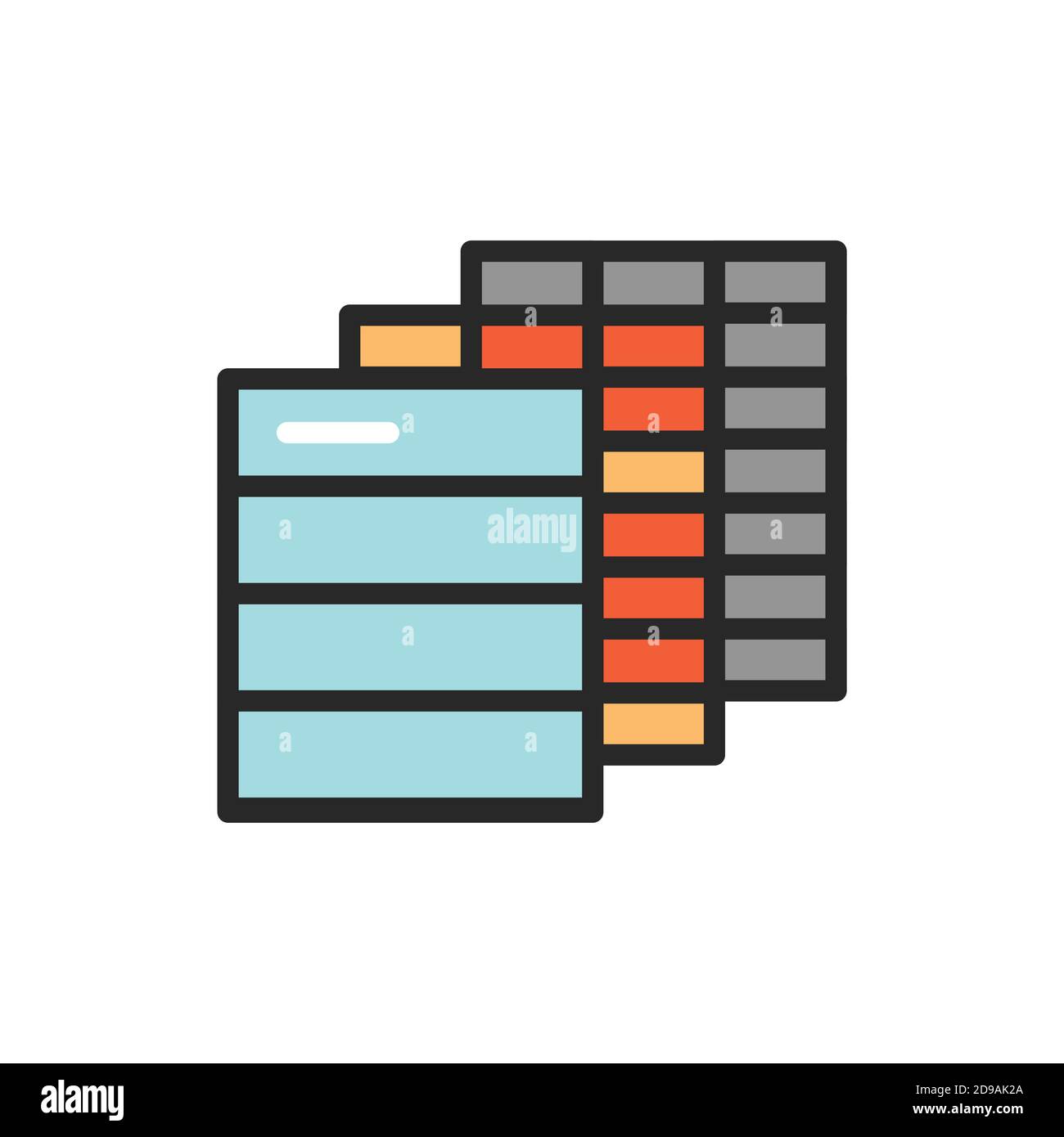 Icône de ligne de couleur de revêtement de façade. Pictogramme pour page Web, application mobile, Promo. Illustration de Vecteur