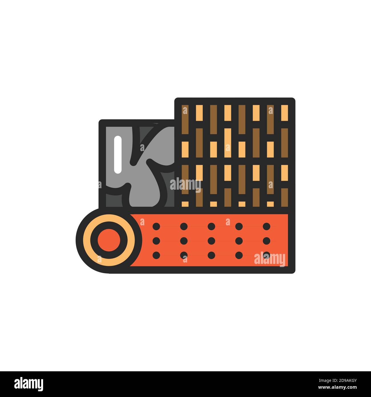 Icône de ligne de couleur de revêtements de sol. Pictogramme pour page Web, application mobile, Promo. Illustration de Vecteur