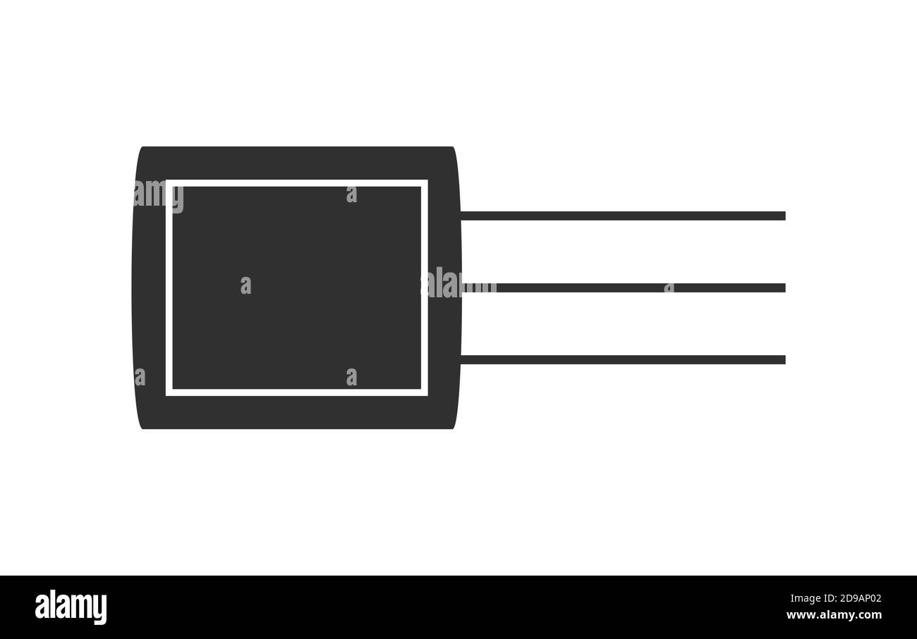 Icône de vecteur de transistors électroniques sur fond blanc. Illustration du symbole du transistor isolée Illustration de Vecteur