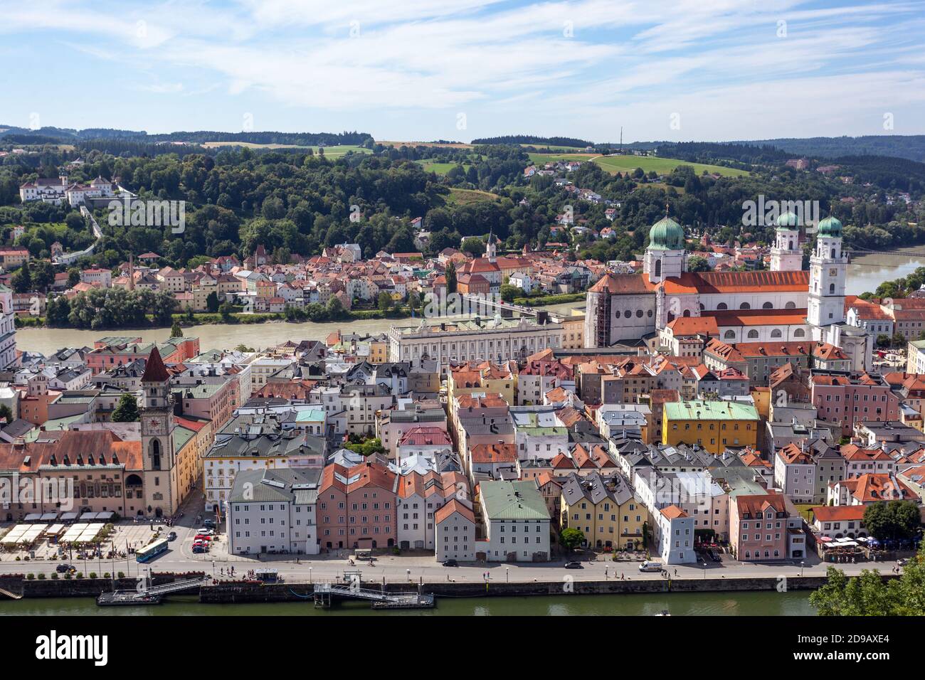 Passau Altstadt Passau Vieille ville construite entre deux rivières Passau Allemagne Basse-Bavière Banque D'Images