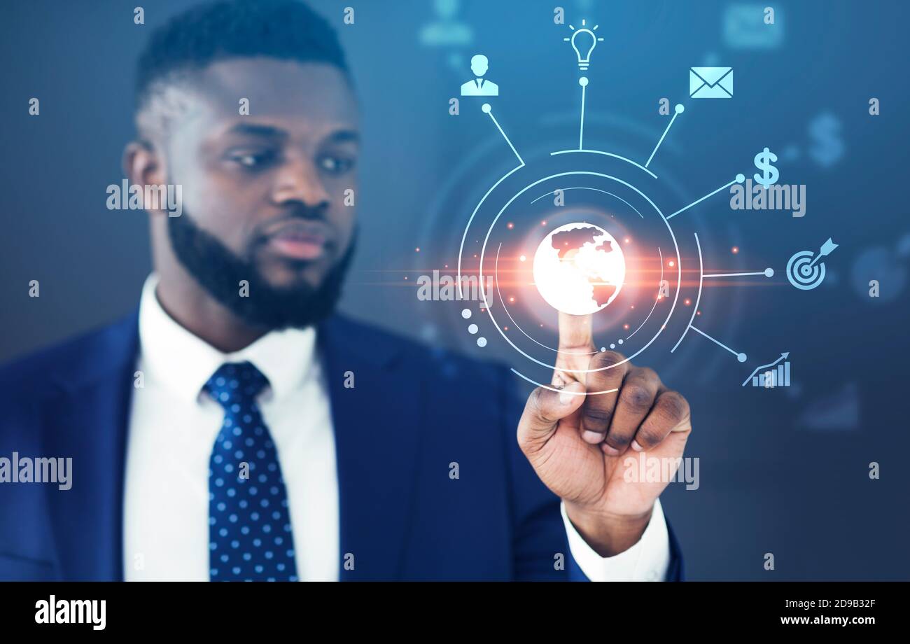 Analyse et surveillance de l'économie mondiale et de la gestion des affaires Banque D'Images