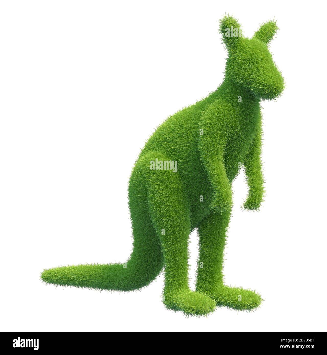 Kangourou sous forme d'herbe verte fraîche. rendu 3d Banque D'Images