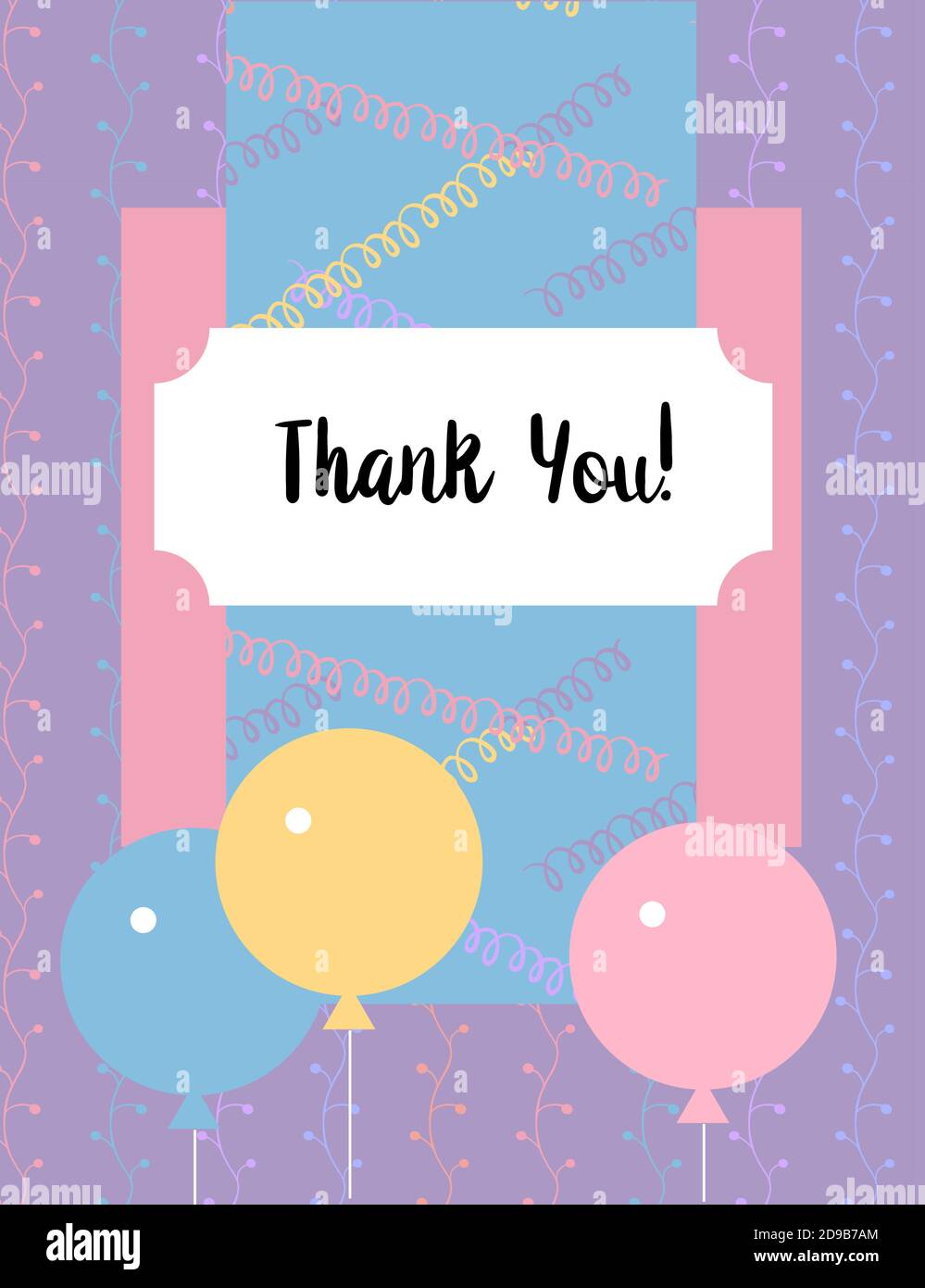 Modele De Conception Pour Carte De Remerciement Mignon Modele De Scrapbooking Avec Motifs De Caniche Dessines A La Main Pour Les Invitations D Anniversaire D Anniversaire Ou De Fete Image Vectorielle Stock