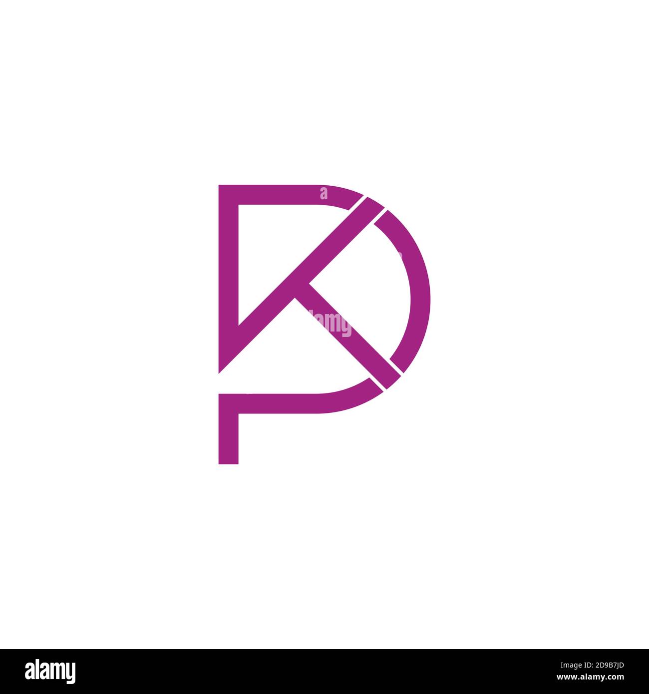 lettre pk simple géométrique ligne chevauchement logo vecteur Illustration de Vecteur