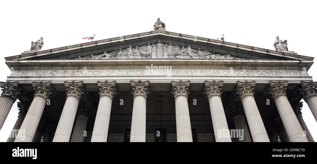 New York State Supreme court Building, connu à l'origine sous le nom de New York County Courthouse, au 60 Center Street sur Foley Square dans le quartier Civic Center de Banque D'Images