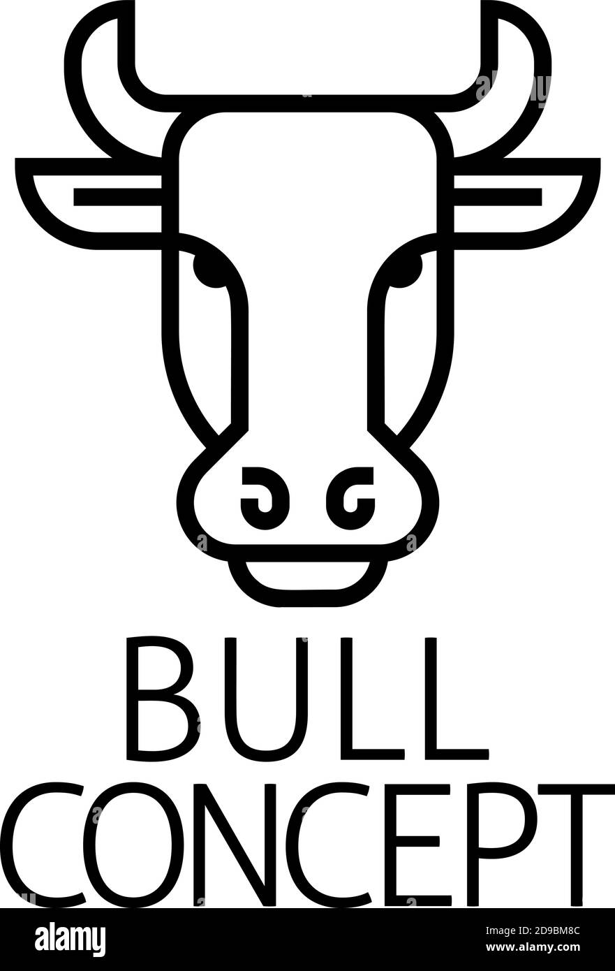 Concept d'icône d'étiquette de signe Bull Illustration de Vecteur