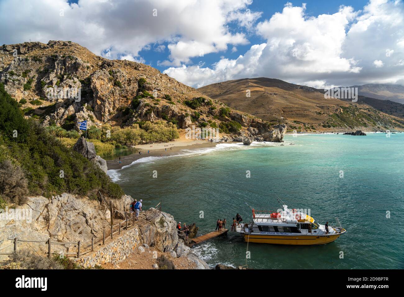 Der Palmenstrand von Preveli, Kreta, Griechenland, Europa | Preveli Palm Beach, Crète, Grèce, Europe Banque D'Images