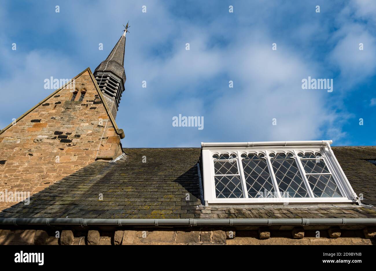 Extérieur de l'art et de l'artisanat style architectural Chalmers Memorial Church, Port Seton, East Lothian, Écosse, Royaume-Uni Banque D'Images