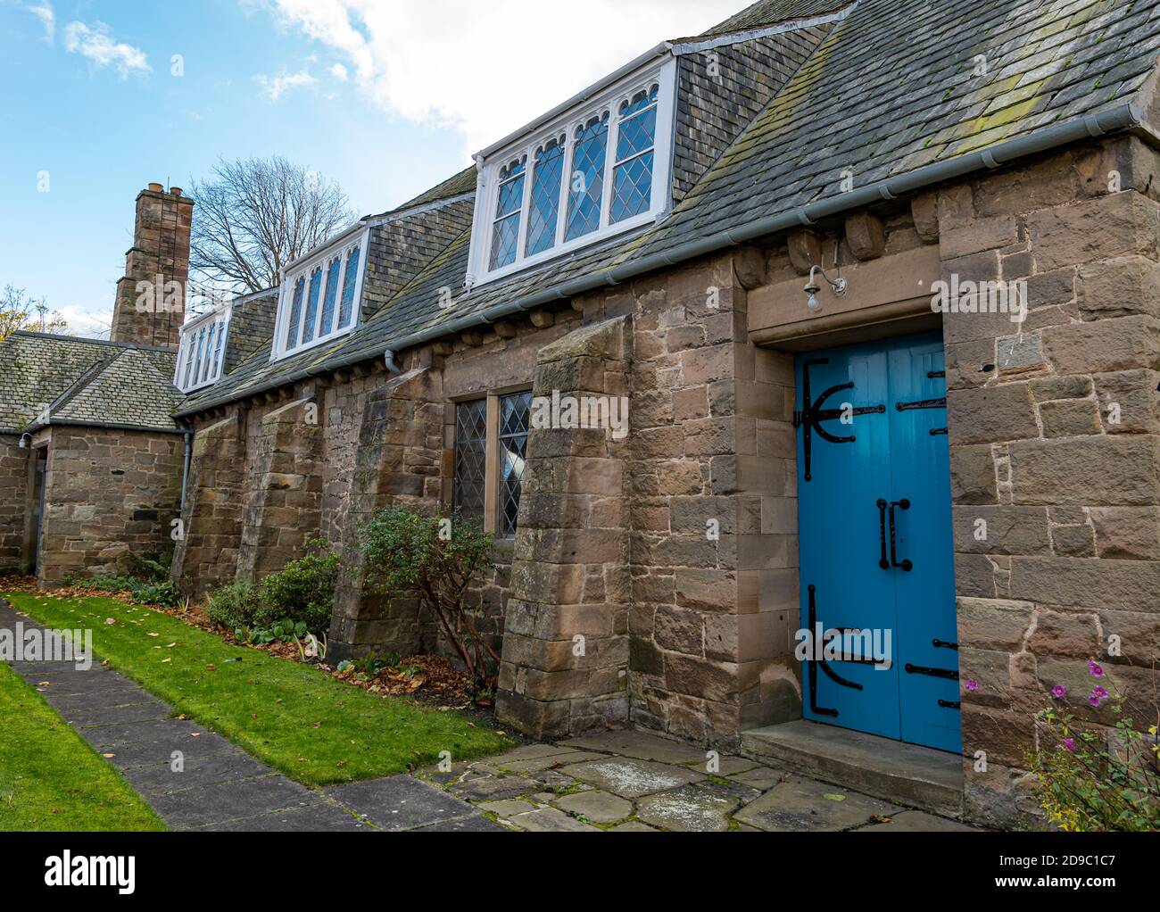 Extérieur de l'art et de l'artisanat style architectural Chalmers Memorial Church, Port Seton, East Lothian, Écosse, Royaume-Uni Banque D'Images