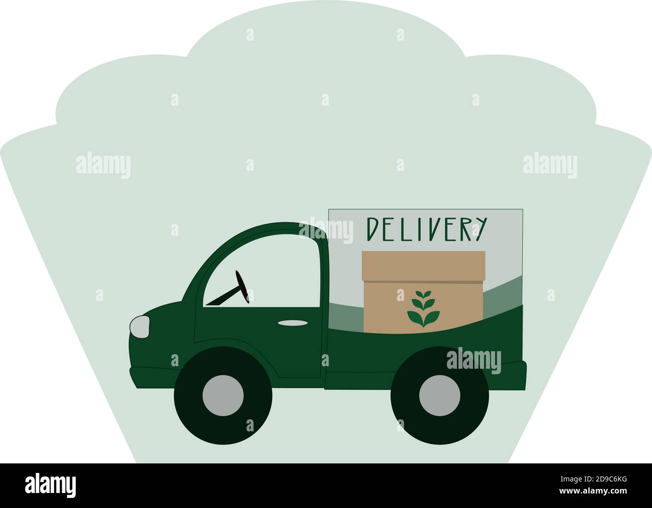 Commande en ligne et concept de livraison express de produits alimentaires ou de produits. Illustrations vectorielles isolées pour camion alimentaire, café végétalien, restaurant et naturel bio FO Illustration de Vecteur