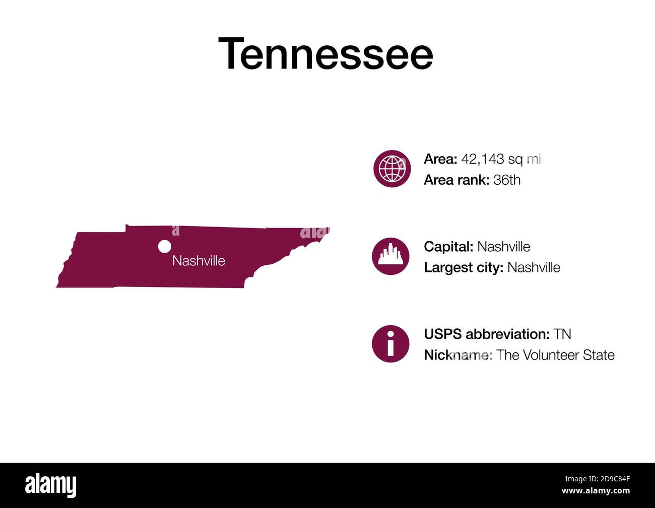 Carte politique du tennessee Banque de photographies et d’images à